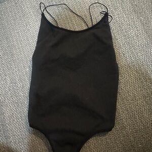 Black Spaghetti Strap Bodysuit